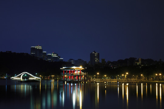 台北大湖公园夜景