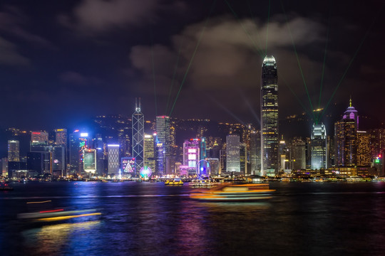 香港维多利亚港的夜景