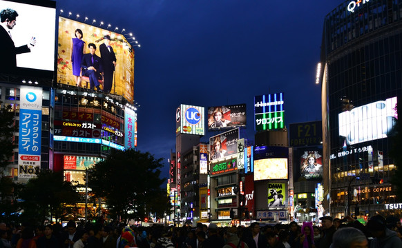 日本东京涩谷夜景