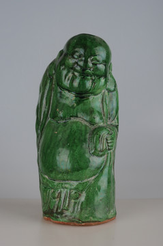 唐代陶瓷 绿彩佛像