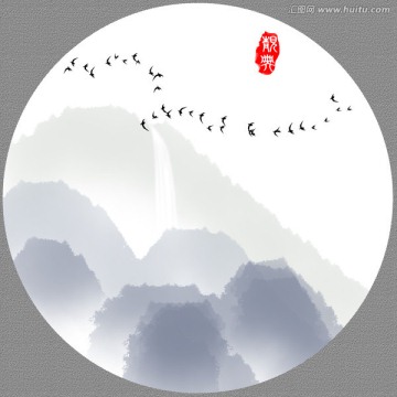 抽象派 山水