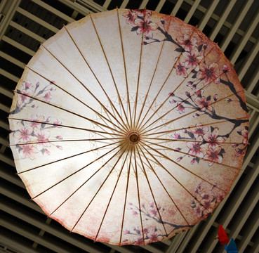 桃花图案纸伞