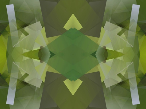 绿色几何抽象立体拼接电脑图案