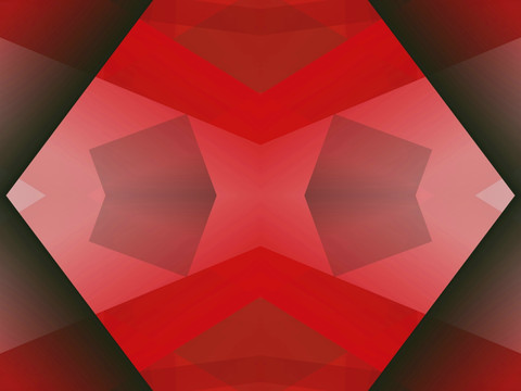 红色几何抽象拼接面立体电脑图案