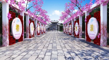 樱花节桃花节活动策划过道设计图