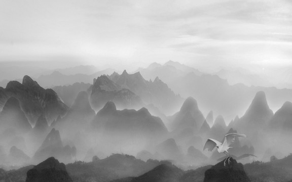 水墨山水风景画
