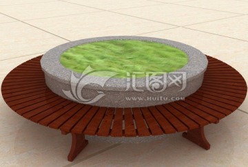树池坐凳模型设计