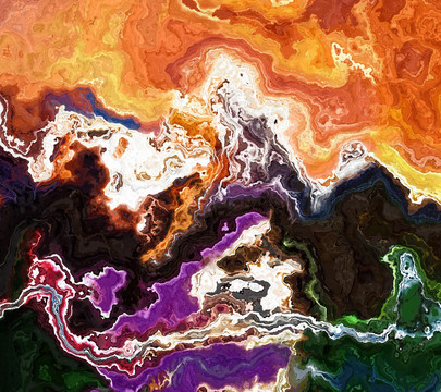 抽象油画 复古抽象油画挂画