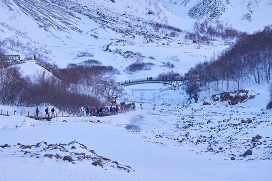 吉林长白山冬天雪景