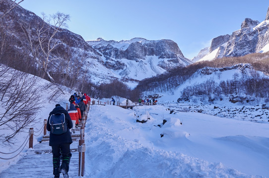 吉林长白山冬天雪景