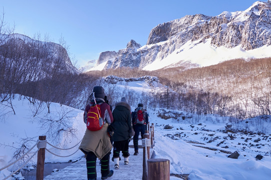 吉林长白山冬天雪景