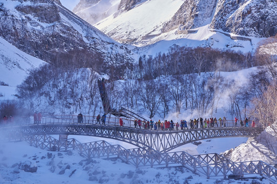 吉林长白山冬天雪景