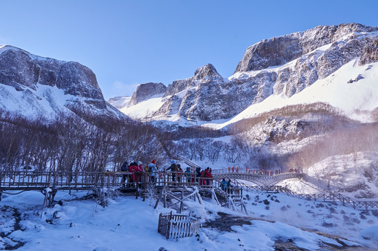 吉林长白山冬天雪景