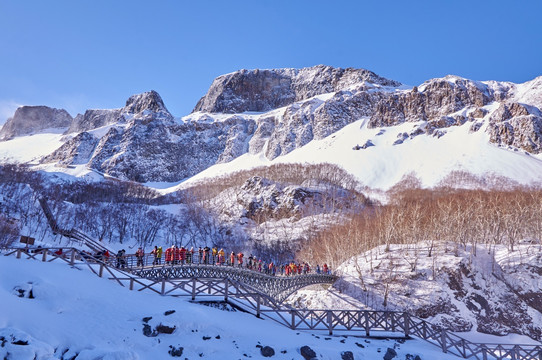 吉林长白山冬天雪景