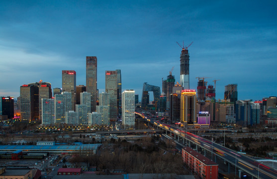 北京国贸商圈CBD夜景