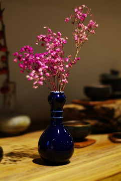 花插 花瓶 祭蓝 霁蓝 茶具