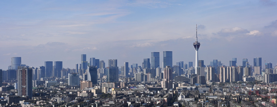 成都电视塔全景 东大街金融中心