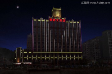 磷都大酒店亮化夜景动画效果图