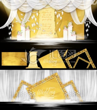 欧式相框金色婚礼主题
