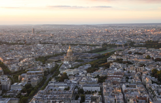 法国巴黎俯瞰 巴黎城市俯瞰