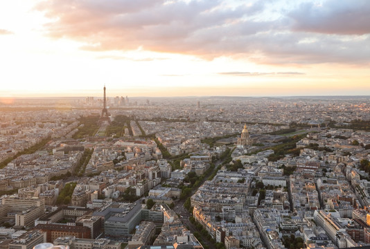 法国巴黎俯瞰 巴黎城市俯瞰