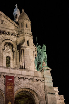 巴黎圣心大教堂夜景 白教堂