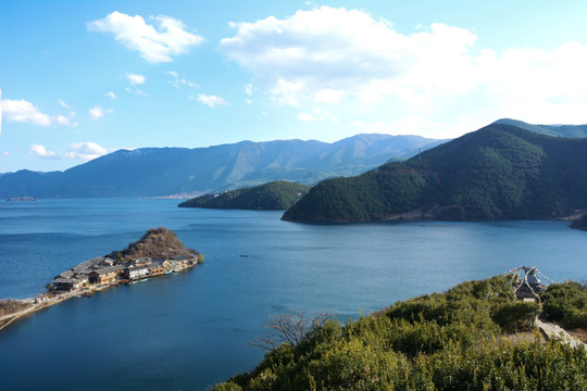 泸沽湖 美丽风景 自然风光