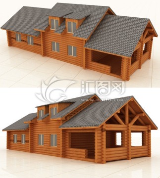 防腐木屋模型设计