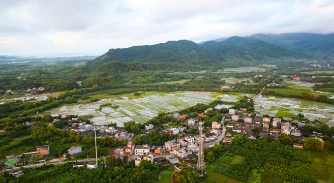 俯视 乡村 山村 民居