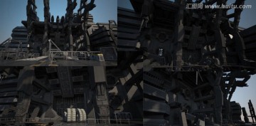 太空城入口未来科幻3D场景模型