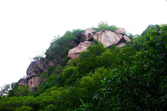 巨石 青山 山石 飞来石