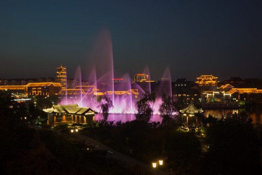 夜景喷泉 音乐喷泉