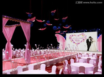 婚礼舞台布置设计3D模型 现场