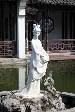 南京 雕塑 莫愁湖公园