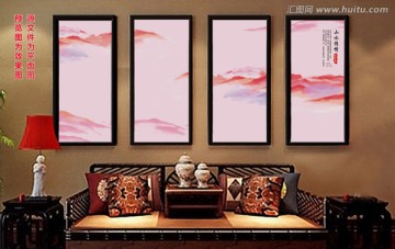 水墨画 创意山水画 平面图