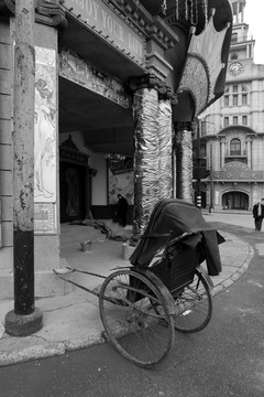 老上海 黑白照片 老上海街景