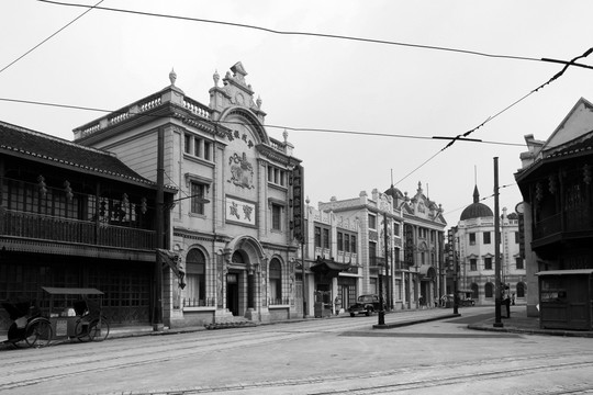老上海 黑白照片