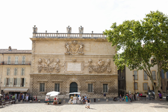 阿维尼翁教皇宫前的古建筑