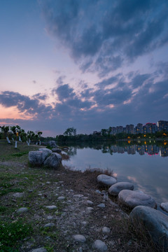 锦城湖公园黄昏