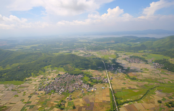 鸟瞰大地 那湖村 村庄