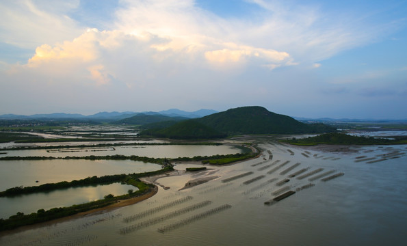 河流 丹江 日落