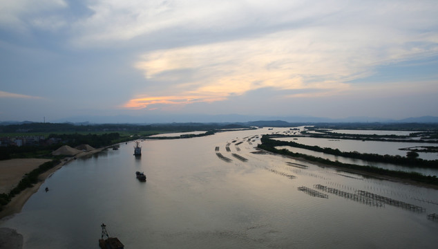 河流 丹江 日落