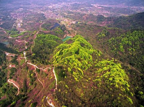 浙江兰溪转轮岩山路航拍