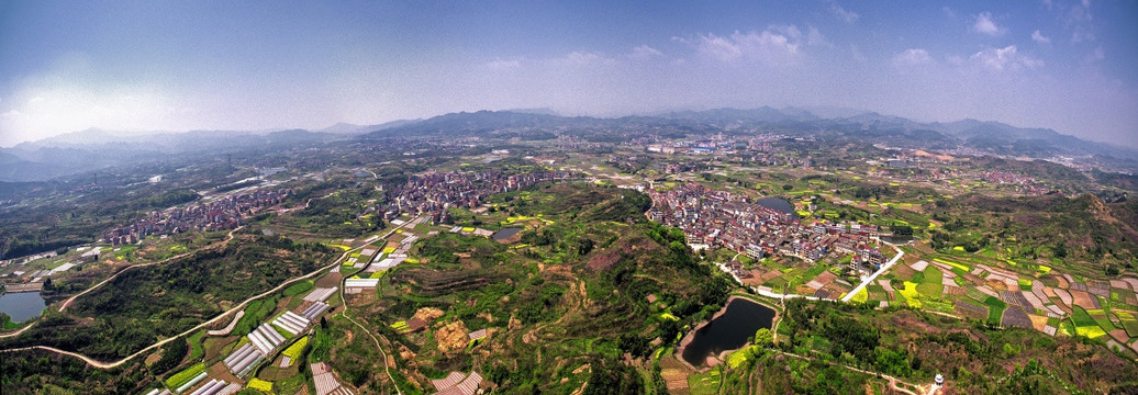 浙江兰溪转轮岩景区航拍全景