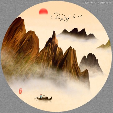 新中式山水画