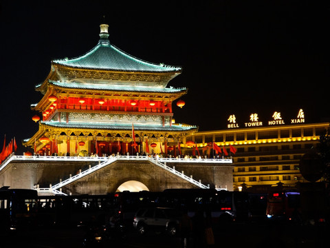 西安钟楼夜景