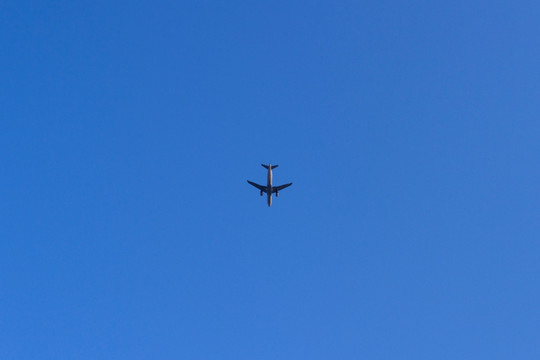 蔚蓝天空中的的飞机