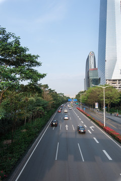 深圳 都市风光 深南大道 天空