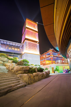 桂林阳朔益田西街夜景西街塔