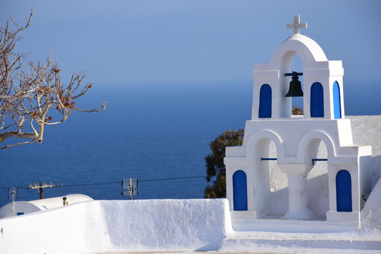 希腊圣托里尼岛教堂